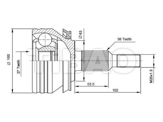 7H0498099 Bagian Transmisi C.V Joint